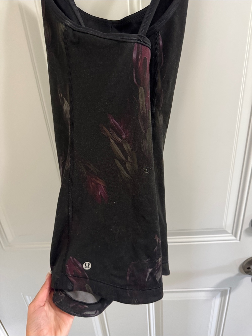 lululemon athletica Black Floral Strappy Tank Top